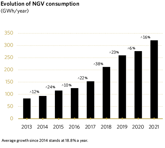 Evolution of NGV consumption
